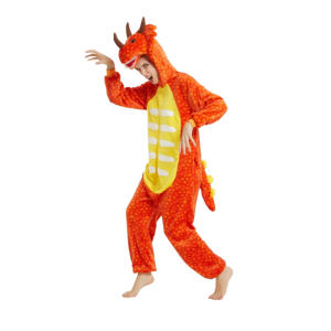 Onesie Kigurumi Oranssi Dinosaurus