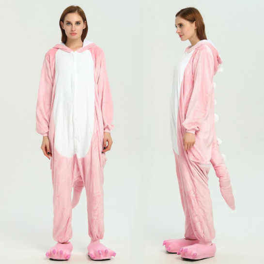 Onesie Kigurumi Vaaleanpunainen Lohikäärme