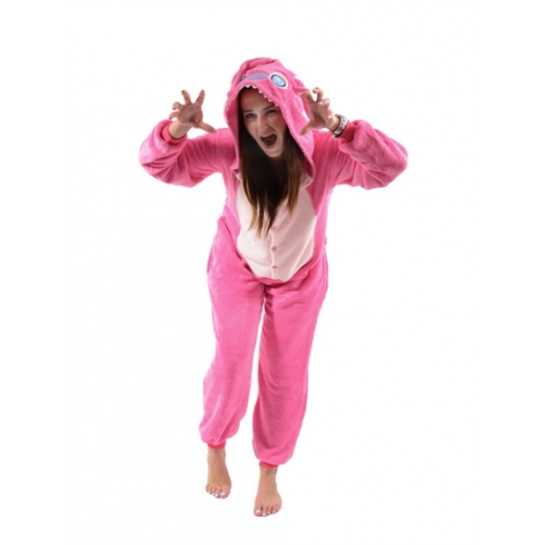 Onesie Kigurumi Vaaleanpunainen Stitch lapsille